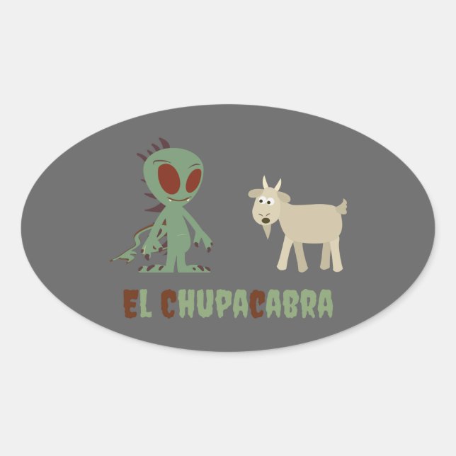 Pegatina Ovalada El Chupacabra (Anverso)