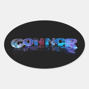 Pegatina Ovalada El Connor conocido en las luces 3D