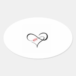 Pegatina Ovalada El corazón infinito triple H