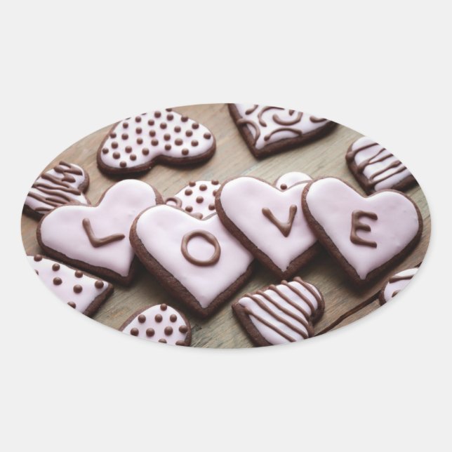 Pegatina Ovalada El día de San Valentín (Anverso)