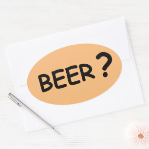 Pegatina Ovalada El diseño de los amantes de la cerveza