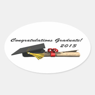 Pegatina Ovalada El graduado -