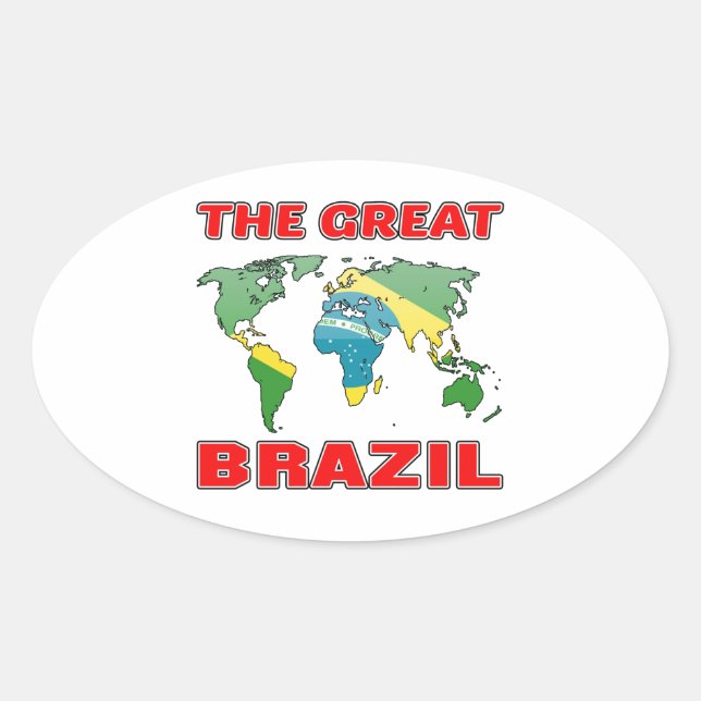 Pegatina Ovalada El Gran BRASIL. (Anverso)