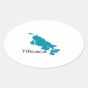 Pegatina Ovalada El lago Titicaca