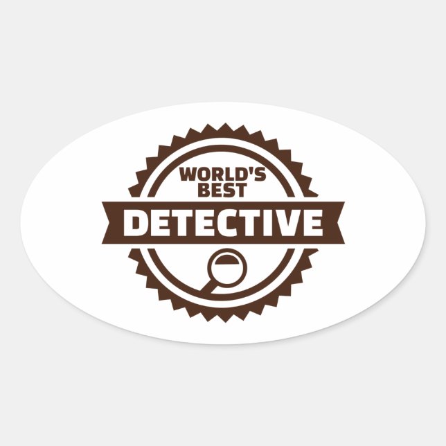 Pegatina Ovalada El mejor detective del mundo (Anverso)