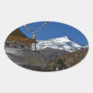 Pegatina Ovalada El monte Everest 8