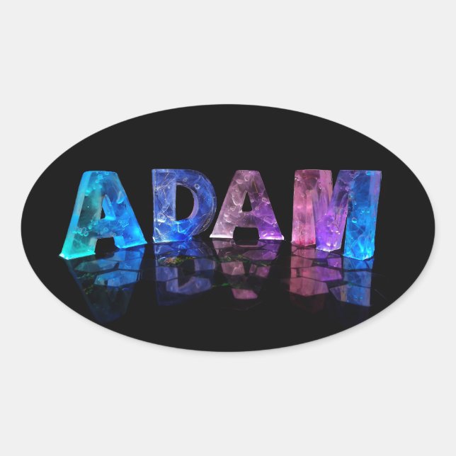 Pegatina Ovalada El nombre de Adam en las Luces (Anverso)