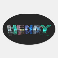 El nombre Henry en luces 3D (fotografía)