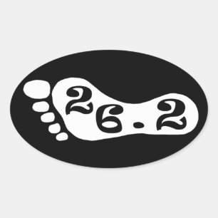 Pegatina Ovalada El número 26.2, simbólico de la maratón