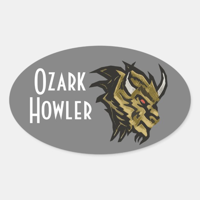 Pegatina Ovalada El Ozark Howler (Anverso)