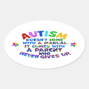 Pegatina Ovalada El padre del AUTISMO nunca se rinde