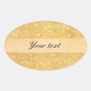 Pegatina Ovalada El Relieve metalizado dorado personalizado