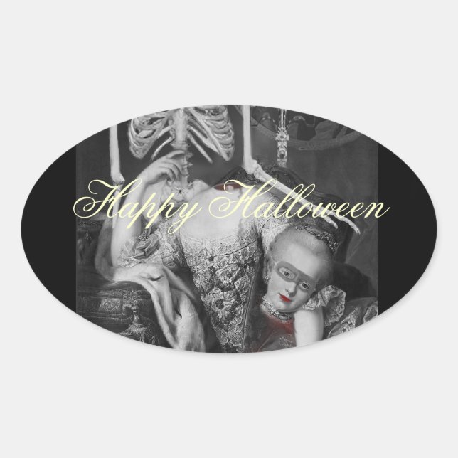 Pegatina Ovalada El retrato (Anverso)