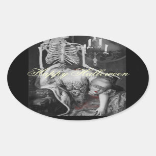 Pegatina Ovalada El retrato