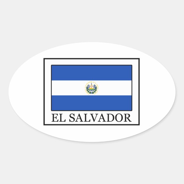 Pegatina Ovalada El Salvador (Anverso)