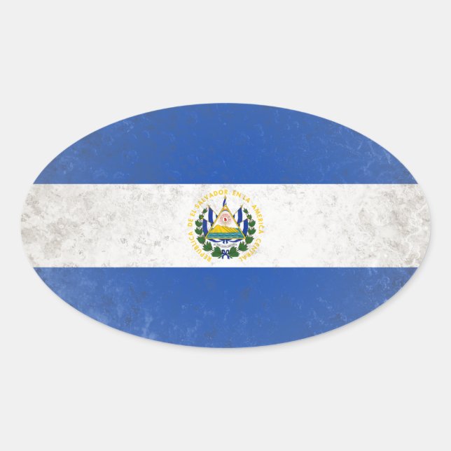 Pegatina Ovalada El Salvador (Anverso)