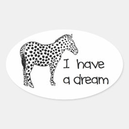 Pegatina Ovalada el sueño de la cebra