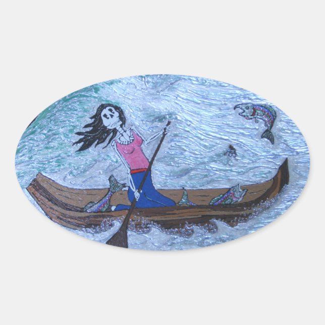 Pegatina Ovalada El trabajo de la mujer (Anverso)