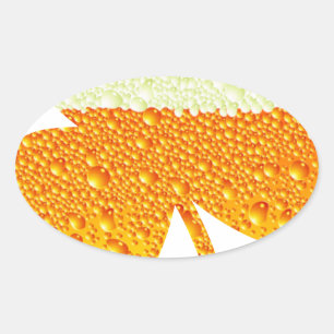 Pegatina Ovalada el trébol de cerveza de los patrics