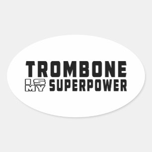 Pegatina Ovalada El Trombone es mi superpotencia