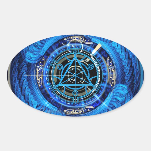 Pegatina Ovalada Eldritch Esoteric (Anverso)