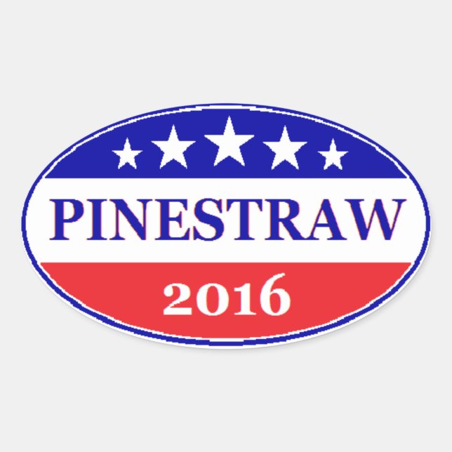 Pegatina Ovalada Elecciones de PINESTRAW 4 presidente 2016 (Anverso)