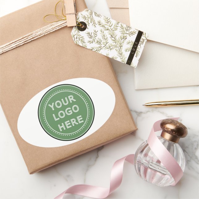 Pegatina Ovalada Elegante, contemporáneo, refinado y personalizable (Regalar)