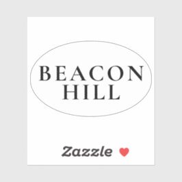 Pegatina ovalada elegante de Beacon Hill Boston