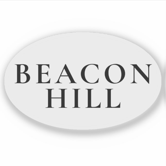 Pegatina ovalada elegante de Beacon Hill Boston (Anverso)