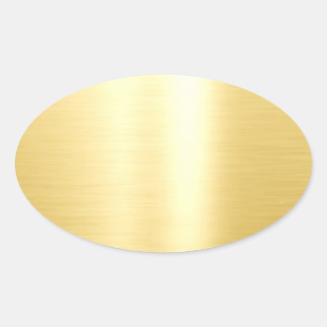 Pegatina Ovalada Elegante Glamour Blank Template Faux Gold Classic (Anverso)