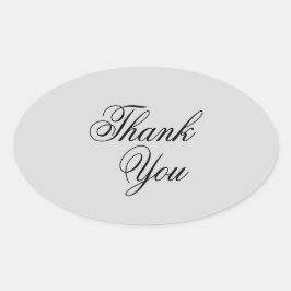 Pegatina Ovalada Elegante gris y negro gracias pegatinas