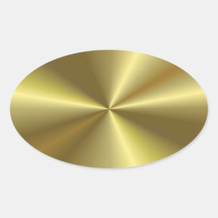 Pegatina Ovalada Elegante plantilla en blanco con aspecto metálico 