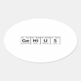 Pegatina Ovalada Elementos de tablas periódicas de química de GeNiU