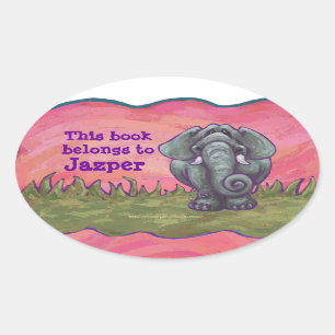 Pegatina Ovalada Elephant Stationery