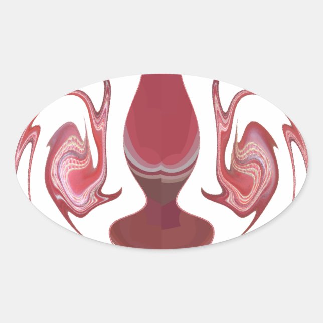 Pegatina Ovalada Embers de la Tierra: Tapiz texturizado de África (Anverso)