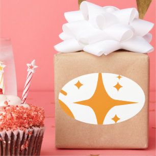 Pegatina Ovalada emblema de IA Estrellas de Twinkle, faro de la era