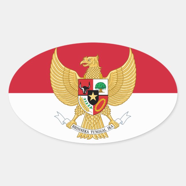 Pegatina Ovalada emblema de indonesia (Anverso)