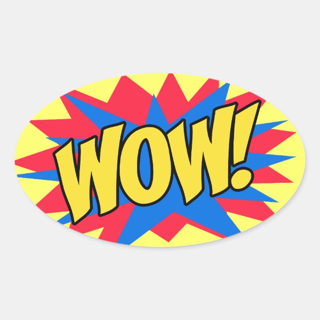 Pegatina Ovalada emocionante. (Anverso)