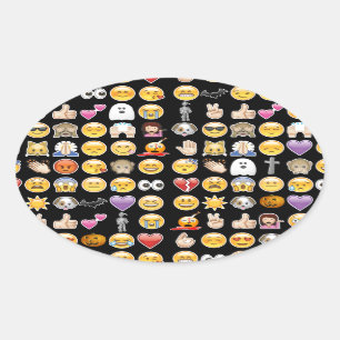 Pegatina Ovalada emoji de halloween
