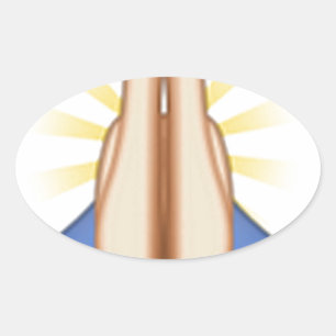 Pegatina Ovalada emoji de oración