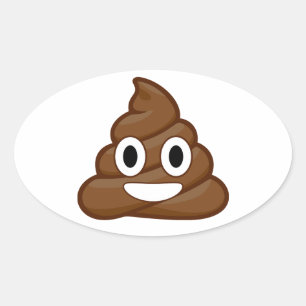 Pegatina Ovalada emoji de poop