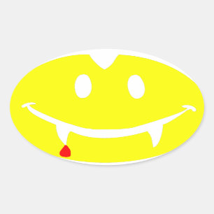 Pegatina Ovalada emoji de vampiro dracula