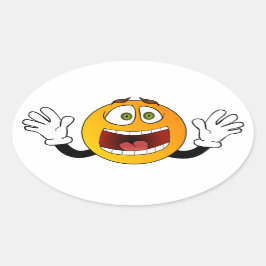 Pegatina Ovalada Emoji del pánico
