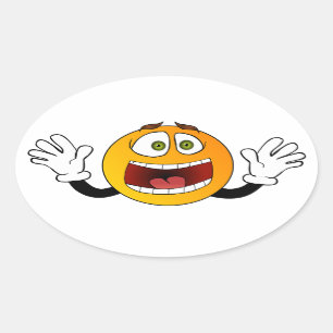Pegatina Ovalada Emoji del pánico