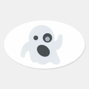 Pegatina Ovalada emoji fantasma