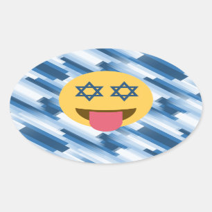 Pegatina Ovalada emoji hanukkah chanukkah