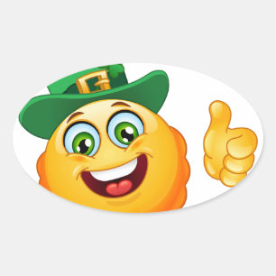 Pegatina Ovalada emoji leprechaun