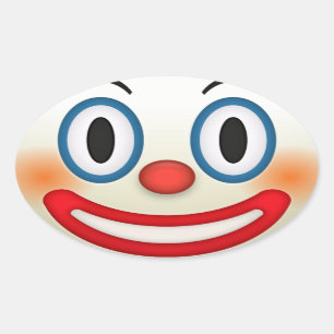 Pegatina Ovalada Emoji loca del payaso