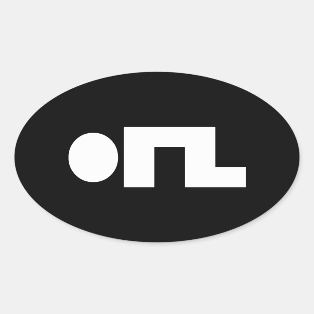 Pegatina Ovalada EMOJI ORZ Emoticon Kaomoji (Anverso)