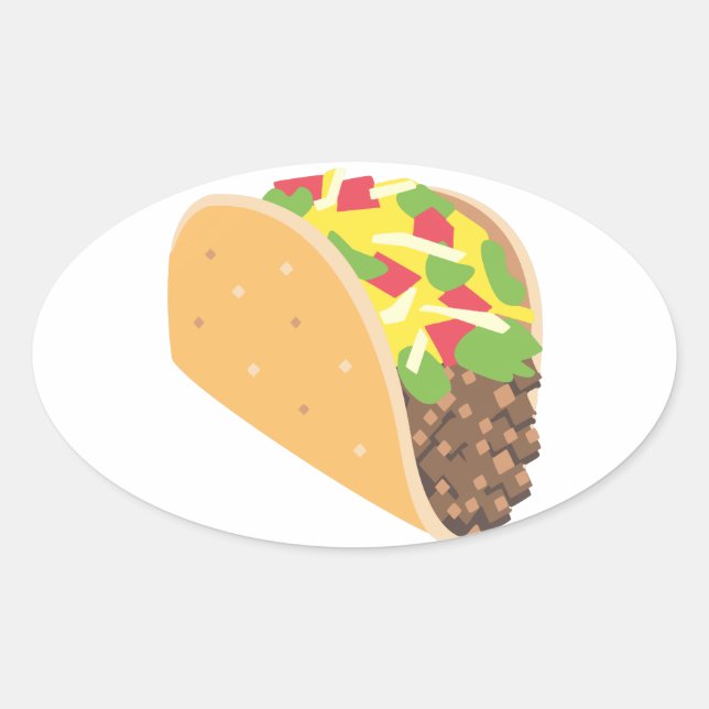 Pegatina Ovalada emoji taco (Anverso)